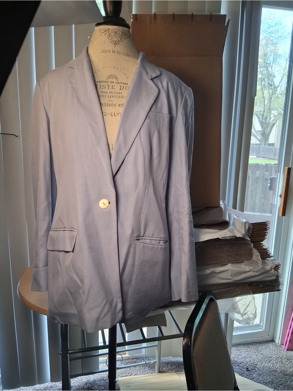 Lands' End Sky Blue Single-Button Blazer - Picture 6 of 7